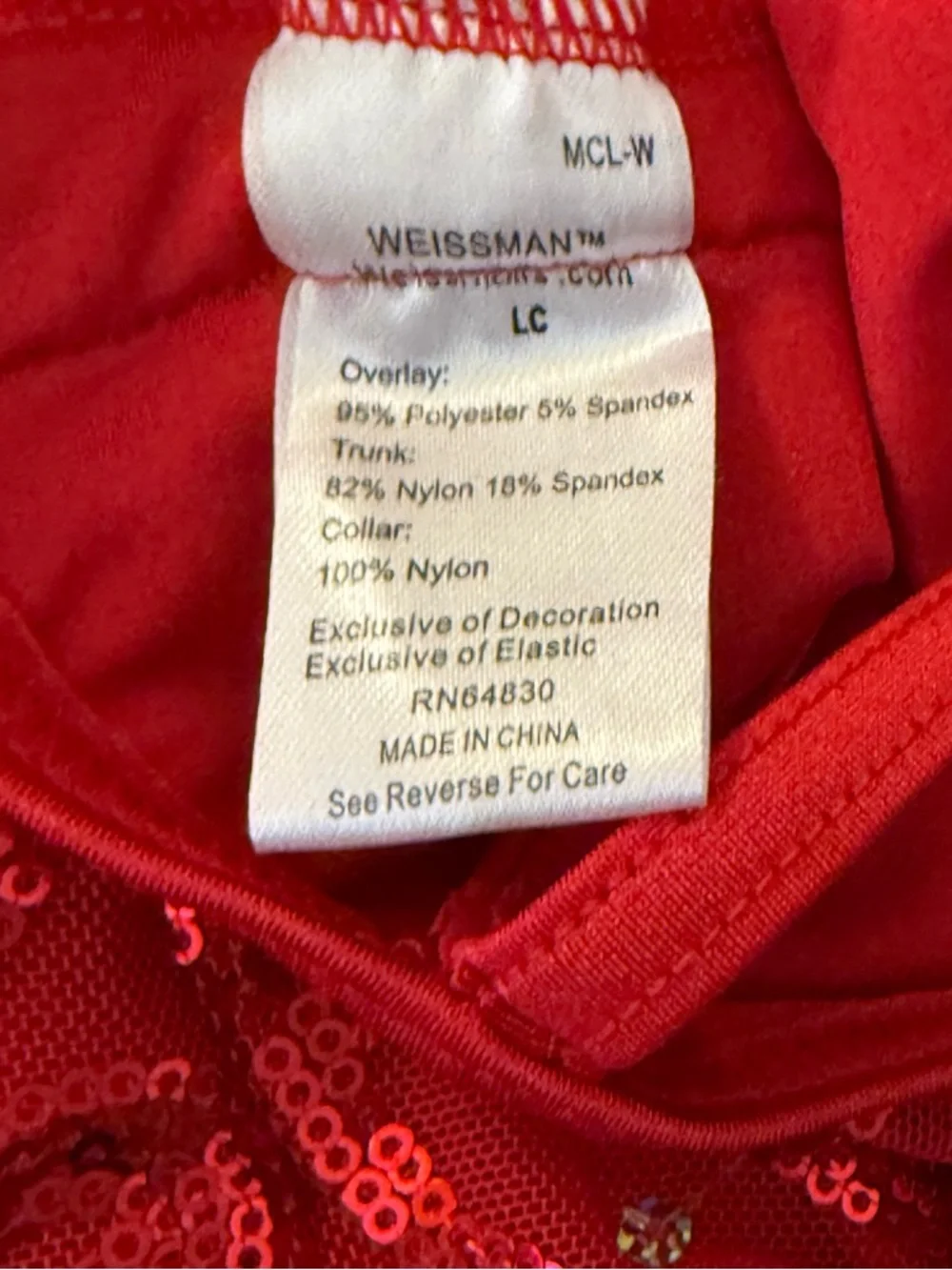 Weissman Child’s Large Red Sequin Fringe Dance Costume - Picture 2 of 13